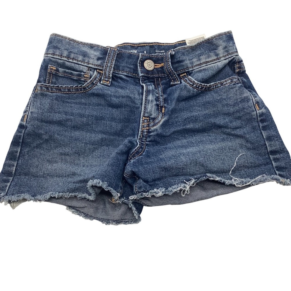 Old Navy Denim Shorts‎ Girls Size 6 High Rise Adjustable Waist